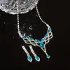 Collar de Borlas en Forma de V Incrustado de Diamantes para Mujer, Moda Retro, Exquisito Elegante, Collar Versátil, Lujo Accesible y Conjunto de Joyería de Alta Gama