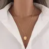 Corrente de suéter personalidade europeia e americana Coringa colar banhado a ouro cobre design de nicho feminino pingente de rosa oco joia atacado