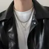 Collar de Doble Capa con Cruz y Estrella, Estilo Minimalista Único, Diseño de Moda y Elegante, Hip-Hop de Nicho, Multicapa, Versátil y Moderno
