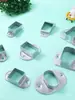 10 piezas Hebilla de Fijación para Tubo Cuadrado Conector Base de Fijación para Poste Accesorios para Barandilla Sin Soldadura Base de Hierro Galvanizado