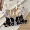 Lencería Sexy de Estilo Puro Deseo para Mujer Conjunto Push-up Soporte Lateral Anti-Caída Estampado de Leopardo Para Pechos Pequeños Para Verse Más Grandes Mujeres