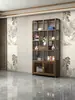 Estante de Exhibición de Madera Maciza Estilo Chino Nuevo Rejilla de Múltiples Tesoros Partición Estante de Exhibición de Oficina Estante de Almacenamiento Sala de Té Almacenamiento de Hojas de Té Juego de Té