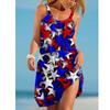 Vestido con tirantes estampado con bandera americana japonesa independiente para mujer europea y americana de Amazon Wish 2022