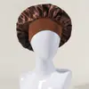 Comercio Exterior Más Vendido Gorro de Noche Elástico de Ala Ancha Popular Europeo y Americano Sombrero Redondo de Satén Sombrero para el Cuidado del Cabello para Mujeres Venta Directa de Fábrica
