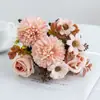Flores Artificiales 6 Cabezas Crisantemo de Otoño Rosas Flores Artificiales de Boda Flores Falsas Artificiales Hechas a Mano Fabricantes de Plantas Transfronterizos Venta al por Mayor