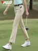 Pantalones de Golf Pgm Primavera y Verano Ajuste Delgado Casual Versátil Impermeables Largos Bolsillo con Cremallera Elásticos Pantalones de Boca Ancha