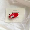 Nuevo retro gatito negro y rojo clip ovalado nicho caricatura japonesa clip para flequillo dulce genial lindo accesorios para el cabello de niña