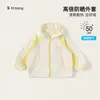 Ropa Infantil Youbao Huzhou Zhili Ropa de Protección Solar para Bebés Camisa de Aire Acondicionado Infantil con Bloques de Color Sudadera con Capucha Transpirable Simple para Niñas