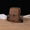 Nuevo Bolso para Teléfono Móvil Estilo Coreano Bolso de Hombro de Cuero para Hombre Mini Riñonera Casual para Exterior Cuero Crazy Horse Bolso para Cigarrillos