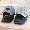 Gorra de Béisbol de Mezclilla para Niños, Sombrero de Sol Roto Personalizado Estilo Americano, Gorra Moderna Nueva de Primavera y Verano para Niños de 3 a 10 Años