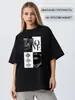 Camiseta de Algodão Puro com Estampa Popular de Verão, Manga Curta, Design Nicho Retro Tendência Personalizado, Tops Casuais para Mulheres
