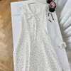 Comercio Exterior Transfronterizo Aliexpress Ropa de Mujer Estilo Francés Suave Vestido de Verano Floral Ceñido a la Cintura Vestido Elegante Adelgazante de Cuello Cuadrado