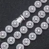 Corrente de Açúcar Cristal Redondo Hip-Hop Europeu e Americano Transfronteiriça Misturada com Zircônia Colar Masculino Pulseira Moderna Joia Versátil Personalização