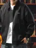 Jaqueta de Trabalho Estilo 2026 com Gola e Forro de Fleece para Homens, Retro Americano Casual Versátil Confortável Tendência Top