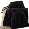 Calça Esportiva Casual Longa Masculina de Lã Térmica Dupla Face para o Inverno 2026 com Punhos Espessada