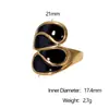 Europeo y Americano Más Vendido Acero Inoxidable Gota de Aceite Anillo Abierto Moda Femenina Versátil Oro de 18K Acero de Titanio Anillo Pulsera Transfronterizo