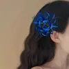 Super Hada Nuevo Chino Azul Bianhua Horquilla Dulce Flor de Simulación Clip Lateral Atmósfera Retro Accesorios para el Cabello para Foto