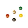Ágata natural roja, amarilla, verde, estampado de oro a doble cara, cinco elementos, cuentas sueltas, oro, madera, agua, fuego, tierra, cuentas redondas para pulseras de cuentas DIY, en stock
