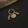 Llavero de coche con cerradura Longfeng Ruyi de latón, colgante retro con cinco emperadores, dinero Hulu, colgante para bolso de hombre y mujer, estilo chino