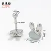 Aretes de Acero Inoxidable con Orejas de Oso y Conejo, Piercings para Labio, Joyería de Piercing Unisex, Accesorios de Oso, Acero Inoxidable