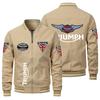 Cuatro Estaciones Europeo y Americano Talla Grande Ropa de Trabajo Casual Cremallera Chaqueta Delgada de Motocicleta para Hombre Guapo Transfronterizo Comercio Exterior Top para Hombre