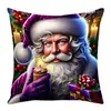 Nova Capa de Almofada de Natal Estampada Dupla Face Sofá Feriado Papai Noel Almofada Decorativa Almofada de Cintura Atacado