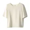 Elegante top de seda crepé pesado en 4 colores, elegante camiseta elástica de seda de morera, nueva camisa de mujer para el verano 2026