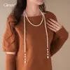 Accesorios de Collar con Borla de Gota de Agua y Perlas Apilables Transfronterizos Europeos y Americanos para Mujer, Cadena de Suéter Personalizada, Collar de Lujo Ligero y de Gama Alta