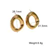 Pendientes geométricos minimalistas de alta gama transfronterizos, acero inoxidable, impermeables, no se decoloran, pendientes circulares de nicho de acero de titanio para mujer