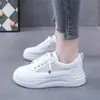 Zapatos blancos pequeños de suela gruesa para mujer 2023 nuevos de primavera y verano de malla transpirables casuales de suela gruesa de moda para estudiantes