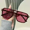 Nuevas gafas de sol elegantes y versátiles para hombres y mujeres, tendencia europea y americana, populares en línea, gafas de sol rectangulares pequeñas de doble puente