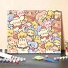 Pintura a Óleo Digital DIY Feita à Mão Caqui Ruyi Pintura Acrílica Preenchimento de Cor Pintura com Textura Pintado à Mão Cerimônia de Aniversário