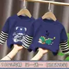 Camiseta de manga larga para niño, capa base para niños medianos y mayores, ropa interior, camiseta 100% algodón, estilo Primavera/Otoño 2026, top tipo dos piezas falso, atractivo