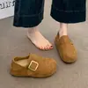 Sapatos plataforma retrô estilo faculdade com aumento interno de altura e forro de lã, novos sapatos de algodão de uso bidirecional femininos inverno 2026
