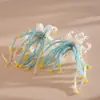 Brincos de Franja de Vidro com Flor de Pérola ABS Estilo Resort Europeu e Americano Doce e Sofisticado Elegantes para Mulheres