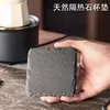 Posavasos de Piedra Natural Estilo Japonés para Whisky Posavasos de Corcho Posavasos Aislantes del Calor Cuadrados Redondos para Bar Disponibles para Bricolaje