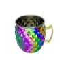 Fornecimento Transfronteiriço de Copos Moscow Mule, Copos de Coquetel de Aço Inoxidável, Copos em Formato de Tambor de Cobre Galvanizado Eletroliticamente Gravados, Taças de Vinho Personalizadas