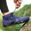 Sapatos Anfíbios de Rastreamento para Escalada em Montanha Masculino ao Ar Livre Sapatos de Caminhada Pesca Selvagem Acampamento Caminhada Escalada em Rocha Sapatos de Escalada Antiderrapantes Resistentes ao Desgaste