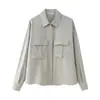 2026 Verano Nuevo Ropa Femenina Europea y Americana Transfronteriza Camisa Holgada de Manga Enrollable + Conjunto de Pantalones Rectos W03 7322