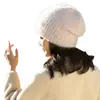 Chapéu Slouchy de Outono e Inverno, Chapéu Quente de Tricô Espesso de Camada Dupla para Mulheres, Chapéu Versátil para Circunferência de Cabeça Grande, Chapéu de Artista
