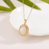 Yuebao Joias Prata Esterlina S925 Novo Estilo Chinês Pingente de Jade Branco Jade Verde para Mulheres Renda Retrô Formato de Ovo Versátil Colar Estilo Chinês
