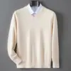 Suéter para Hombre de Cuello en V Grueso de Punto Polar Andy Pulóver Manga Larga Otoño Invierno Nuevo Casual de Negocios Capa Base Talla Grande