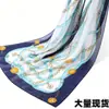 Lenço de Seda Chiffon Lenço Longo Feminino Primavera e Outono Lenço de Proteção Solar Comércio Exterior Lenço Longo de Praia Exportação Atacado Presente