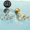 Piercings Labiais Europeus e Americanos de Liga de Titânio F136 com Zircônia, Piercings de Orelha com Rosca Interna, Piercings de Nariz, Piercings de Cartilagem, Joias de Piercing Corporal com Alto Polimento