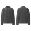 2002 Simples Cor Pura Neutro Design Preguiçoso Malha Street Tendência Masculina Gola Alta High-End Solto Cardigan Malha