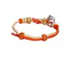 Pulseira de Corda Bicolor S999 Prata Esterlina Cachorrinho Amor Nuvem Rosto Sorridente Laranja Amarelo Doce Fofo Presente para Namorada