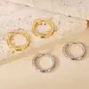 Pendientes Circulares con Forma de Diamante Transfronterizos de Acero de Titanio, Pendientes de Lujo Ligero y de Gama Alta, Suministro Directo de Fábrica, En Stock, Envío en 24 Horas