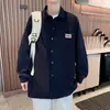 Camisa Retro Clásica de Pana Suelta para Hombre, Diseño Estilo Hong Kong, Chaqueta Camisa Versátil de Nicho