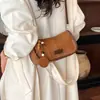 Bolso Cruzado de Hombro Inclinado con Estampado de Leopardo Coreano para Mujer 2026 Nuevo para el Trabajo Diario Bolso de Terciopelo Otoño/Invierno de un Solo Hombro de Mano Debajo del Brazo Gamuza Versátil Moda