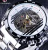 Reloj Mecánico Automático FORSINING/Fucini Esqueleto Completo Correa de Acero Inoxidable Reloj Mecánico Automático para Hombre Reloj para Hombre